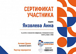 Яковлева Анна сертификат